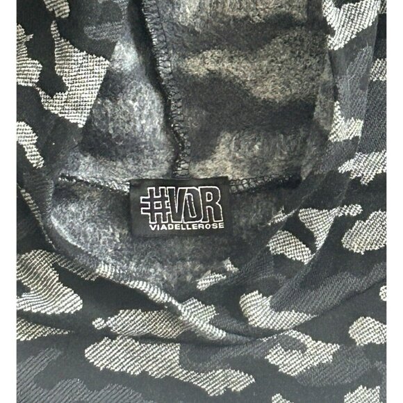 Viadellerose #VDR Streetwear Printed Grey Camo Crop Hoodie Pride One Size - Picture 3 of 6